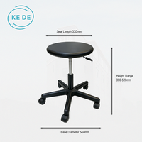 Chaise de laboratoire ESD, chaise antistatique pour salle blanche, chaise ergonomique industrielle en mousse PU, KEDE OEM ODM Vente en gros