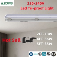 Lampu LED Tri-Proof IP66 4FT 36W 5000lm 5000K Putih Hangat untuk Toko/Gudang