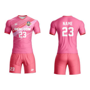 Unisex Neck Soccer Trikots Kunden spezifisches Design Name Druck Polyester Baumwolle Set Training Erwachsene Teams OEM Service verfügbar - Product Image 2