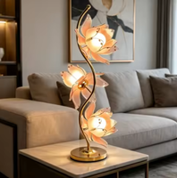Lampe de table moderne flexible Lotus LED en fer et verre, à intensité variable et température de couleur multiple, pour salon, chambre, bureau