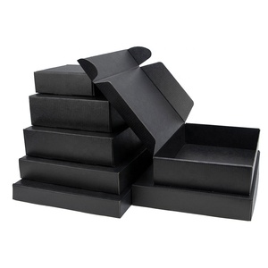 Custom Luxury High Quality Cosmetics Black Kraft Mailer Box Clothes ECO Friendly Corrugated Shipping Boxes Custom Logo