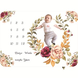 Xinlida High Quality Print Sublimation Newborn Soft Photo Props <strong>Memory</strong> Monthly Milestone Baby <strong>Blanket</strong> - Product Image 3
