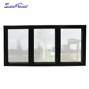 飓风冲击现代设计店面窗户工厂价格铝框固定窗户双层玻璃固定窗户