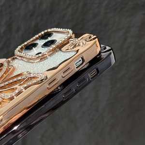 Thời trang và sang trọng Iphone 17Promax trường hợp điện thoại iphone15 mạ điện với long lanh kim cương bướm 14 long lanh màu hồng 13 - Product Image 6