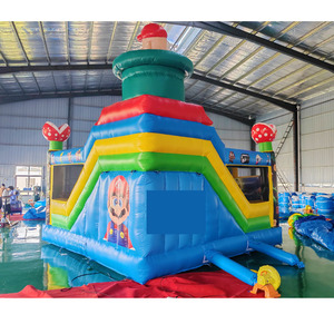 Château gonflable commercial en PVC <span class=keywords><strong>pour</strong></span> enfants avec toboggan, aire de jeux gonflable, château gonflable, parc d'attractions gonflable avec toboggan - Product Image 4