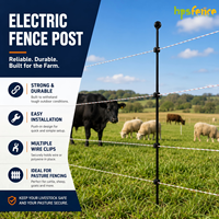 Postes de Fibra de Vidrio de 1100 mm, Fáciles de Instalar, Resistentes a los Rayos UV y al Agua, de Alta Resistencia, Diseño Moderno, Marca HPSFENCE para Cercas Eléctricas