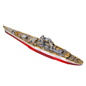 Modelo de Rompecabezas Metálico 3D del Buque de Guerra <span class=keywords><strong>Richelieu</strong></span> HP157-RS de Piececool, Modelo de Buque de Guerra Naval de Alta Precisión para Adultos y Adolescentes - Product Image 6