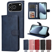 Étui portefeuille à rabat multifonction en cuir antichoc pour iPhone 18 Pro Max 17 16 15 14, coque de protection type livre