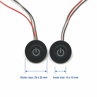 Interrupteur de contrôle de température rond ON/OFF 25/15 mm, bouton poussoir en silicone pour jouet
