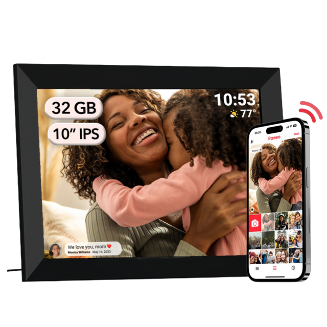 Black 10 Inch 32GB Memory WIFI Frameo Photo Frame Video Loop Wall Digital Displays