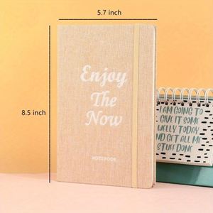 A5 100 GSM Thick Paper Linen Hardcover Lined <b>Journal</b> with Inspirational Design Dotted Binding Zhejiang China - Product Image 2