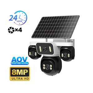 กล้องวงจรปิดรักษาความปลอดภัย4G LTE 4เลนส์พลังงานแสงอาทิตย์ AOV สี่หน้าจอ PTZ กล้องมองกลางคืนมีสีเต็มรูปแบบพร้อมซิมการ์ด - Product Image 2