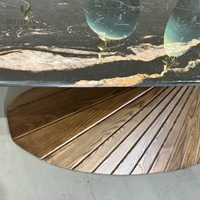 Table à manger longue nordique en marbre haut de gamme pieds en acier en bois moderne de luxe avec peinture