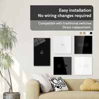 Interrupteur mural intelligent en verre trempé Zigbee EU, 1/2/3/4 gangs, sans fil neutre, commande à distance par application, compatible Google Alexa
