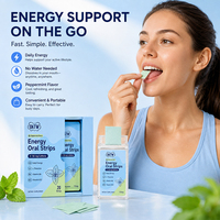 Bandes orales énergétiques OKTW avec L-Théanine, Vitamines B6 et B12, saveur menthe poivrée, favorisant la tranquillité et la concentration, complément alimentaire quotidien en stock