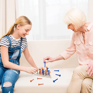 Children's <strong>Puzzle</strong> <strong>Adults</strong> Teens Travel Tabletop Games <strong>Puzzle</strong> <strong>Wooden</strong> Triangle Wood <strong>Peg</strong> Strategy Family Fun Board Game <strong>Pegs</strong> Toy - Product Image 2