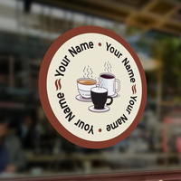 Autocollant en vinyle personnalisé pour fenêtre statique en cercle compatible avec les tasses, les ordinateurs portables, les gobelets et les vitres de voiture