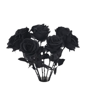 Jessie Roses Noires Artificielles 6 pièces Décoration Florale Thème Sombre pour Arrangements d'Halloween - Product Image 5