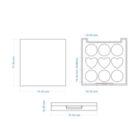BMEI Design Water Ripple Lidschatten-Palette Leerer Kunststoff 3 4 5 7 9 Farben Welliges Quadrat Rosa Transparente Lidschatten-Verpackung
