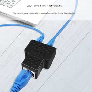 RJ45-Koppler Netzwerkverbinder RJ45 1 Buchse auf 2 Buchsen Splitter Ethernet-Verlängerungsadapter - Product Image 4
