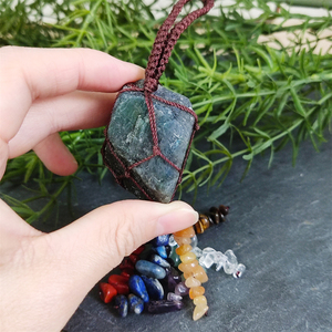 Wholesale <strong>Cheap</strong> Seven Chakra Car Hanging Charm Healing Crystal Rough Stones Natural Gems Chips Raw <strong>Stone</strong> <strong>Jade</strong> Wall Home Decor - Product Image 5
