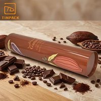 Boîte en métal cylindrique personnalisée de qualité alimentaire écologique pour le stockage du chocolat, du café, du thé, emballage pour cadeaux