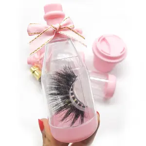 Großhandel Wimpern Verkäufer 2020 neuen Stil schöne Flasche Wimpern Fälle 3D Nerz Wimpern mit Logo