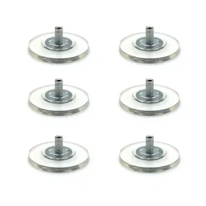 55mm Nhà máy cung cấp tùy chỉnh M4 M5 M6 M8 vít trong suốt PVC hút cup với vít Nut cho cửa sổ xe chèn ép phun