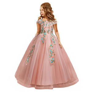 New Design Formal Eco-Friendly Summer Girls' Floral Dresses 12yr Children's Ankle-Length Ball Gown - Product Image 5