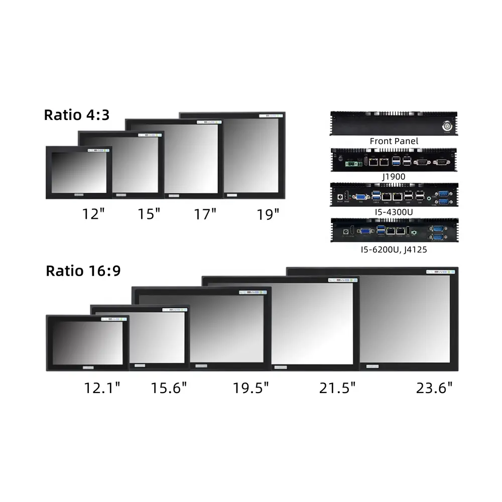 Endüstriyel Panel Pc kapasitif rezistif dokunmatik ekran All In One endüstriyel Panel PC ile yüksek parlaklık