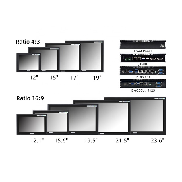 Industrial Panel Pc AIO PC with Dual Gigabit LAN Port for Automation, Machine Vision Monitor, All in One PC