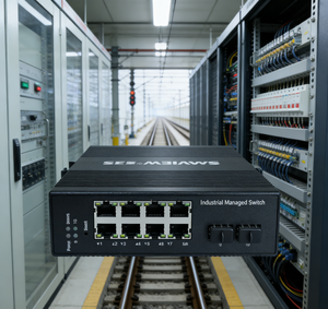 Commutateur PoE industriel SEAVIEW DC48-57V 8 ports PoE 2 ports SFP pour la <span class=keywords><strong>communication</strong></span> ferroviaire - Product Image 1