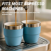 Lot de 2 tasses à expresso/café empilables en acier inoxydable de 4 oz, isolées sous vide, compatibles lave-vaisselle, Black Forest