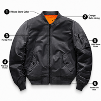 Blouson bombardier MA1 en coton épais pour hommes logo personnalisé de haute qualité Blouson aviateur Letterman