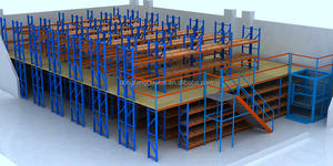 שטח חיסכון מותאם אישית עיצוב רב קומות עליית גג לופט מורט מחסן פלדה מפעל קומת ביניים - Product Image 5