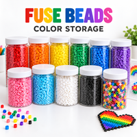 Conteneurs de rangement personnalisés pour perles thermocollantes, bocaux transparents en PET avec couvercles pour le tri des couleurs, organisation des fournitures d'artisanat, vente en gros