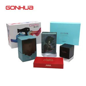 GONHUA fournisseur logo personnalisé emballage petit carton rose pliant vêtements bijoux cadeau impression produit papier emballage boîte