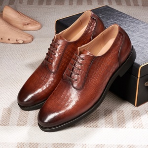 High-quality Men Formal Dress Shoes Casual and Elegant Style Fashionable Lacing Design <b>Pointed</b> Toe Anti-slip Men Leather Shoes - Product Image 4