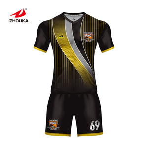 Supplier sublimation stripe soccer jersey set custom 100% polyester uniform soccer wear for adults - Product Image 3
