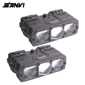 SANVI S318 Faro Delantero LED de Doble Lente con Rejilla Óptica Elíptica, Nuevo para Automóvil, Motocicleta, Vehículo Eléctrico - Product Image 1
