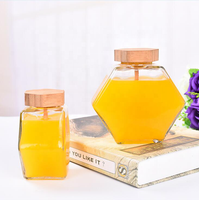 Bouteilles d'emballage de miel en verre, souvenirs uniques, pots conteneurs de pots avec cuillères, vente en gros, ml