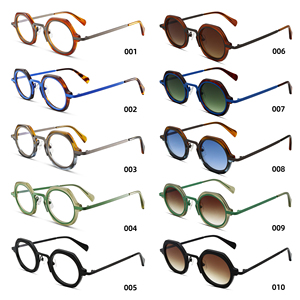 Retro đầy màu sắc mỏng khung kim loại khung kép màu Nylon ống kính của nam giới phân cực sang trọng kim loại kính mát - Product Image 3