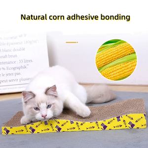 Grosir Catnip kertas bergelombang interaktif kucing peliharaan tiang penggaruk kucing papan garuk untuk mainan kucing dalam ruangan - Product Image 3