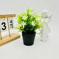 Orchidée Artificielle Jaune de Luxe à 17 Têtes, Petite Plante en Pot Bonsaï pour Hôtel, Comptoir, Vitrine, Décoration de Table à Domicile