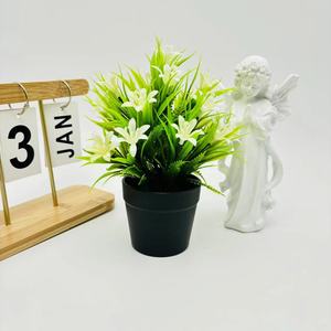 Lussuosa Pianta Artificiale di Orchidea Gialla a 17 Steli in Vaso, Bonsai per Hotel, Banconi, Vetrine, Ornamento da Tavolo - Product Image 6