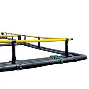 Cage d'aquaculture flottante DEKKO en HDPE noir pour l'élevage de tilapias, conception carrée à double tube, résistante aux tempêtes et au vent, 50 ans - Product Image 1