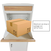 Grande boîte aux lettres extérieure autoportante antivol en acier avec finition en grain de bois pour le jardin