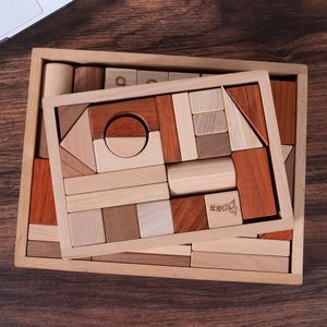 Classic Educational Learning Toys STEM Inspire Development Wooden Natural <b>Building</b> <b>Blocks</b> <b>Set</b> for Boys Girls - Product Image 6