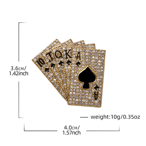 Yini Tùy Chỉnh Fashionplayingcardschina Kim Loại Máy Làm Rhinestone Tùy Chỉnh Sang Trọng An Toàn Đồ Trang Sức Trâm Pin Cho Nam Giới Và Phụ Nữ - Product Image 3