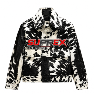 <b>Men</b> Cowhide Leather Jacket Fur Print Windproof Waterproof Breathable Casual Outerwear OEM Custom - Product Image 6